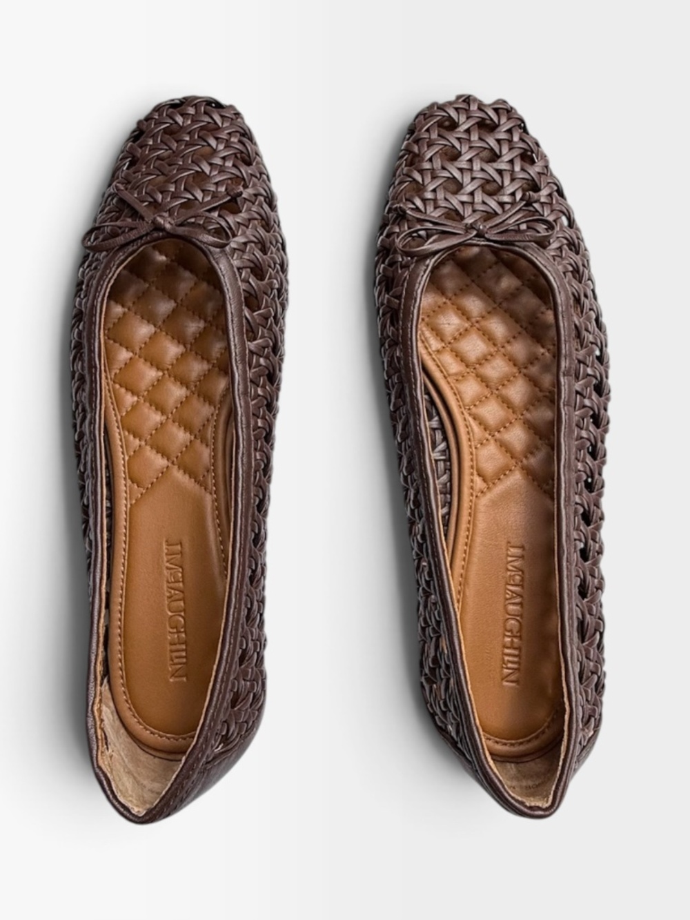 J. McLaughlin Leonor Flats Women's Shoes Size 8 Brown Weave Quilted Sole